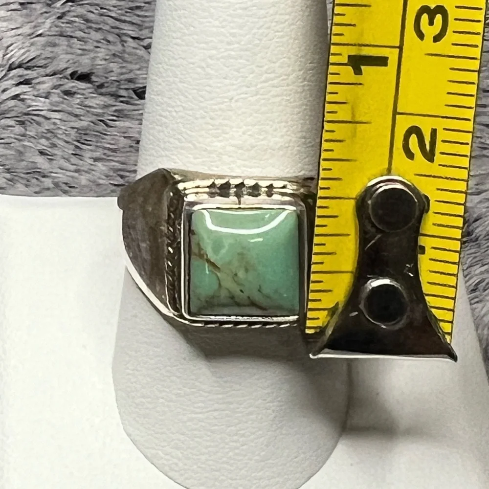 Bezel set Square Turquoise Men’s Ring Size 10